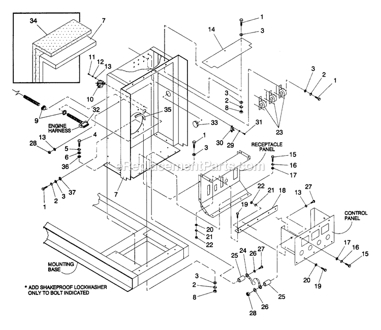 Generac 4366-0 Gr-210 Generator Connection Panel Diagram