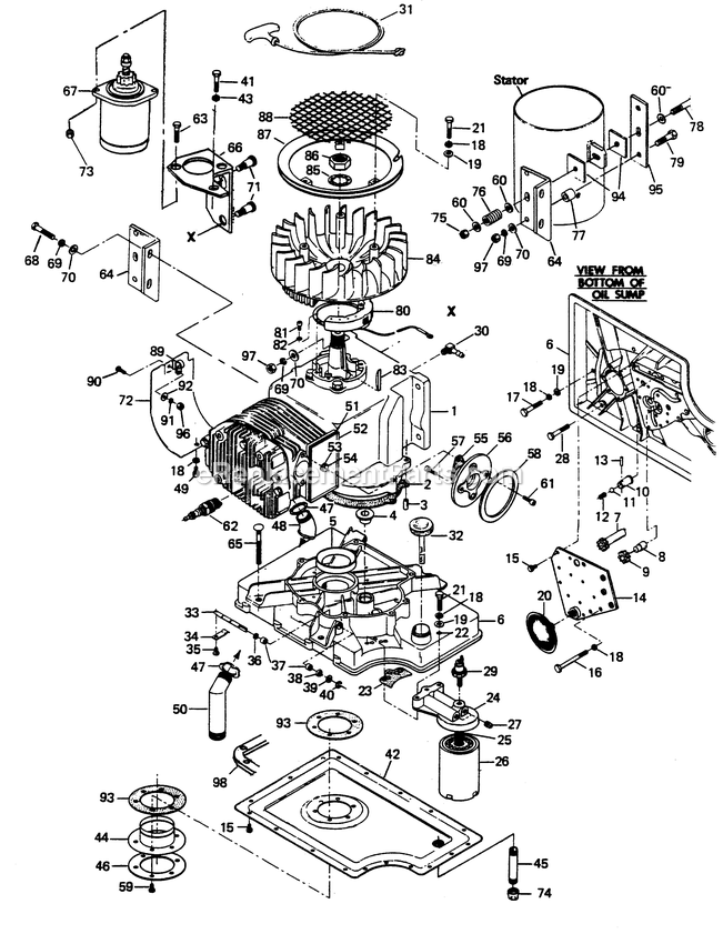 Generac 6207-5 5000w Xp Alt Alternator Engine Parts Diagram