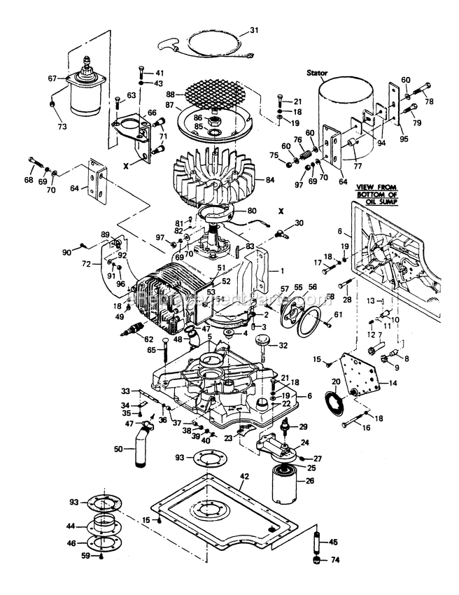 Generac 6217-8 5000w Xp Alt Alternator Engine Parts Diagram