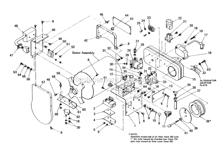 Generac 6897-0 4000w Mc Alt Alternator Control Panel And Air Chamber (Part 2) Diagram