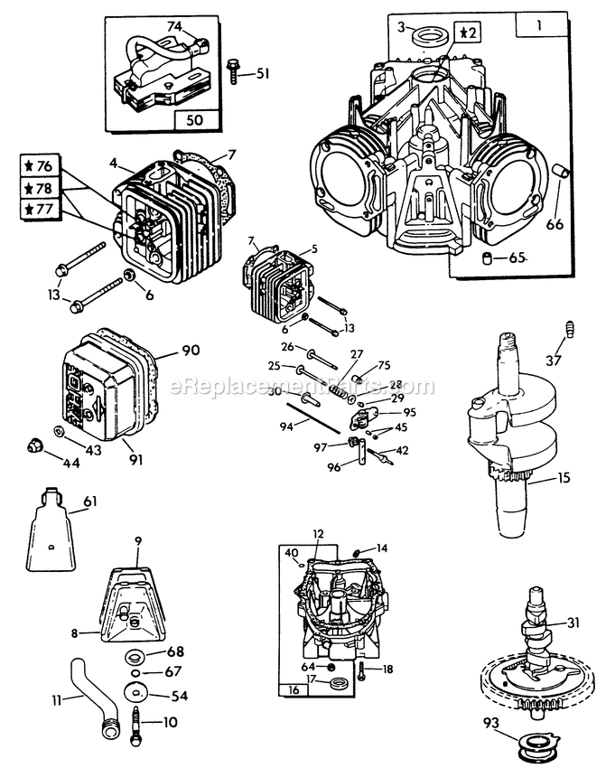 Generac 9007-4 5000w Hsb Generator Engine Parts (Part 3) Diagram