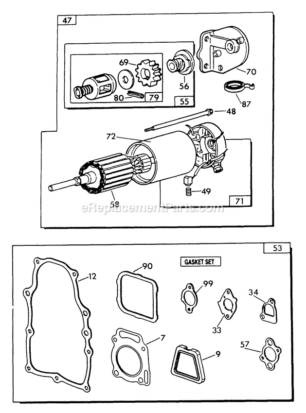 Generac 9202-0 Np-52g Generator V-Twin Engine Parts (Part 2) Diagram