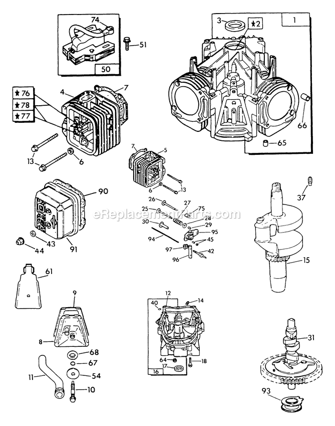 Generac 9204-0 Np-72g Generator V-Twin Engine Parts (Part 1) Diagram