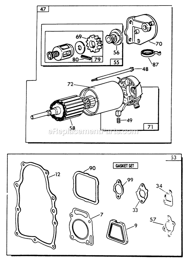 Generac 9508-1 Np52g Rv Gen Generator V-Twin Engine (Part 3) Diagram