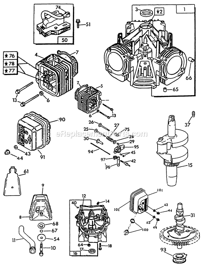 Generac 9508-2 Np52g 5.2rv Generator Engine Common Parts (1) Diagram