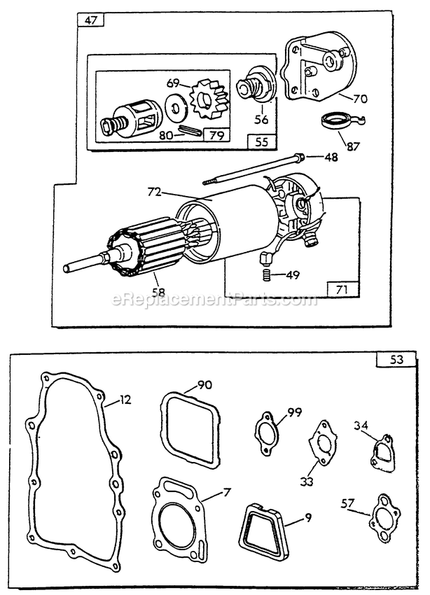 Generac 9508-2 Np52g 5.2rv Generator Engine Common Parts (3) Diagram