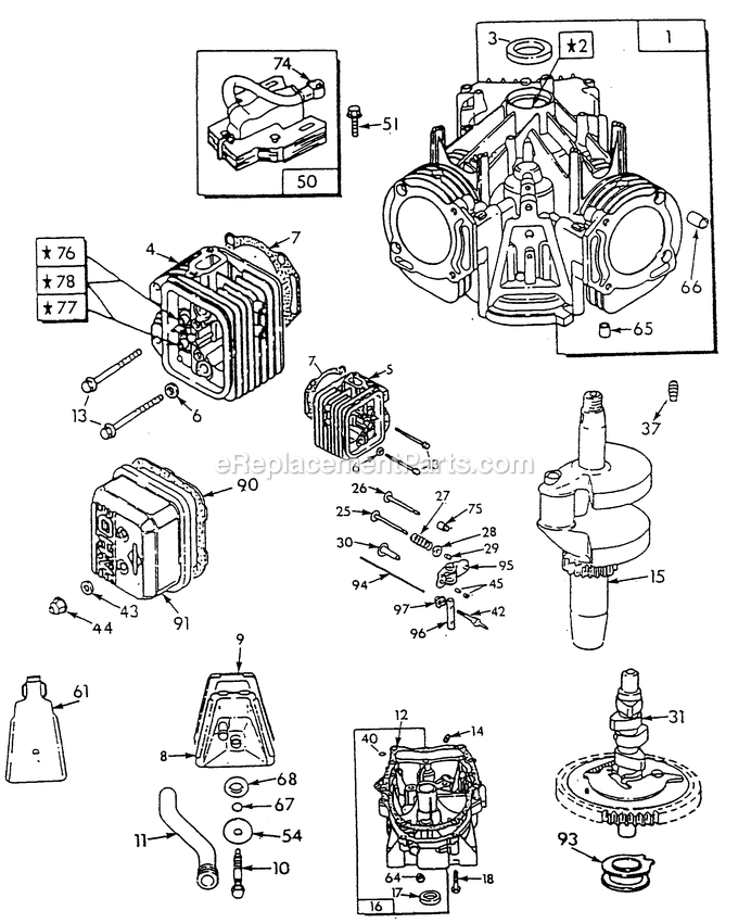 Generac 9653-2 8 Kw Standby Standby Generator Engine Parts (Part 2) Diagram