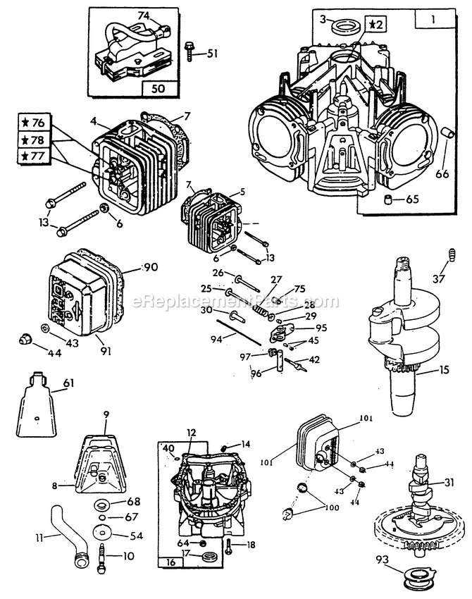 Generac 9677-1 Q70g Rv Generator Engine Common Parts (2) Diagram