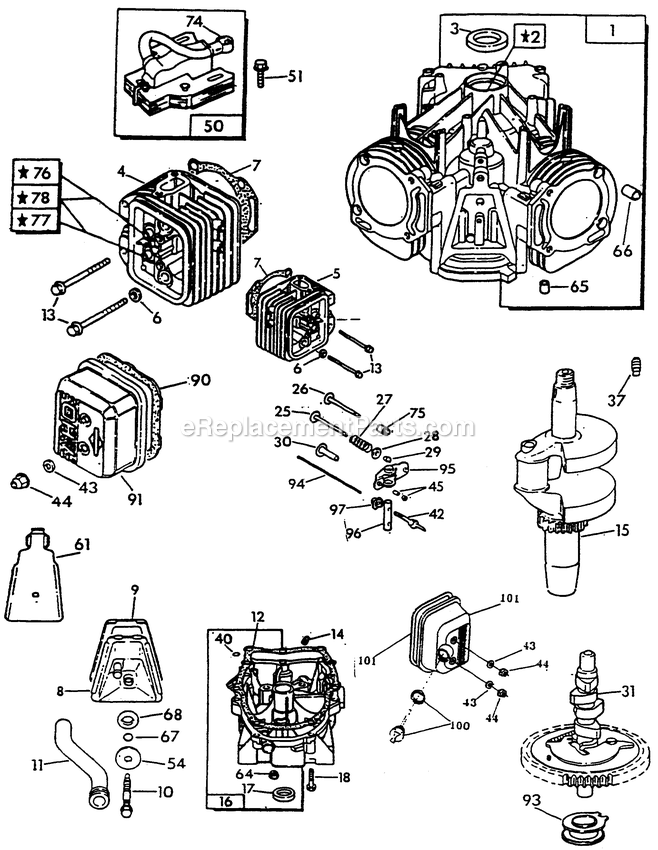 Generac 9677-2 Q70g Rv Generator Engine Common Parts (2) Diagram