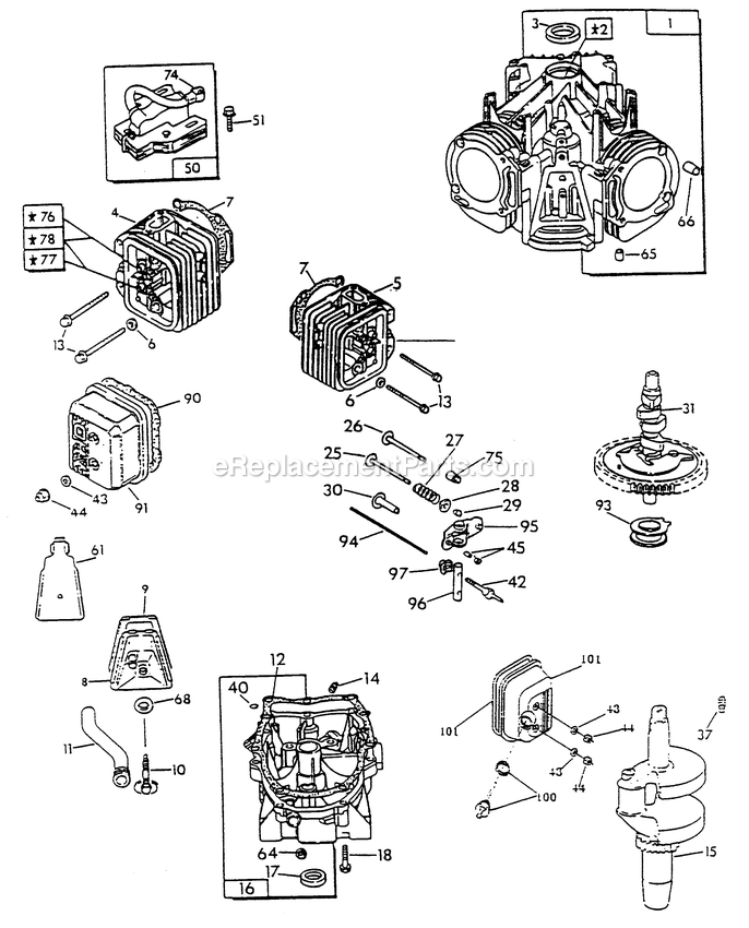 Generac 9677-3 Q70g Rv Generator Engine Common Parts (1) Diagram