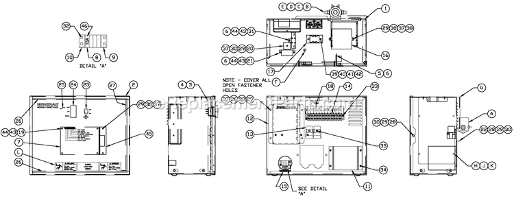 Generac BT06030AVSN (4107V24954 - 5207V25933)(2007) 60kw 3.0 120/240 1p Vp Stl Bry -12-17 Generator - Liquid Cooled R-200 3600 Rpm Duratec Diagram