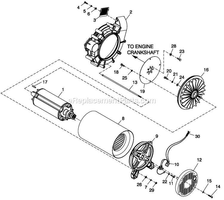 Generac CT02224ANAN (0209V31934 - 4309V38293)(2014) Obs 22kw 2.4 120/240 1p Ng Al -11-24 Generator - Liquid Cooled Alternator Common Parts Diagram