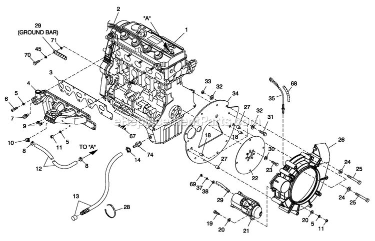 Generac CT02224ANAN (0809V33455 - 2909V36735)(2009) Obs 22kw 2.4 120/240 1p Ng Al -07-13 Generator - Liquid Cooled Engine Common Parts 2.4l G2 Diagram