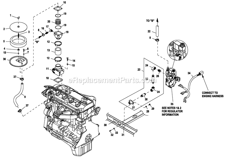 Generac CT02224ANAN (0809V33455 - 2909V36735)(2009) Obs 22kw 2.4 120/240 1p Ng Al -07-13 Generator - Liquid Cooled Fuel System 2.4l G2 22 And 27 Kw Diagram