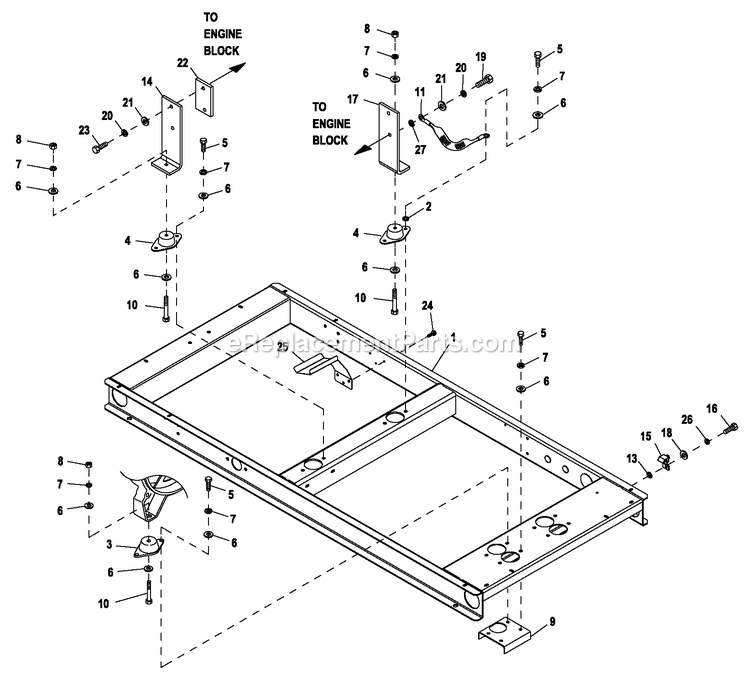 Generac CT02224ANAN (0809V33455 - 2909V36735)(2009) Obs 22kw 2.4 120/240 1p Ng Al -07-13 Generator - Liquid Cooled Mounting Base 2.4l Diagram