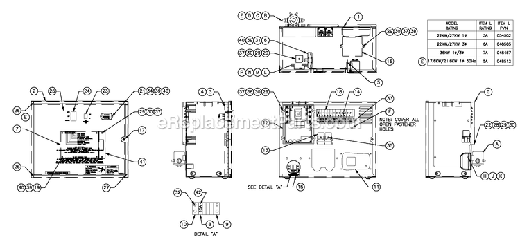 Generac CT02224ANAN (0809V33455 - 2909V36735)(2009) Obs 22kw 2.4 120/240 1p Ng Al -07-13 Generator - Liquid Cooled R-200b 1800 Rpm 2.4l Diagram