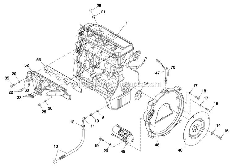 Generac CT03624ANAN (0510V38786 - 4309V38265)(2010) Obs 36kw 2.4 120/240 1p Ng Al -05-25 Generator - Liquid Cooled Engine Common Parts 2.4l G2 Turbo Diagram