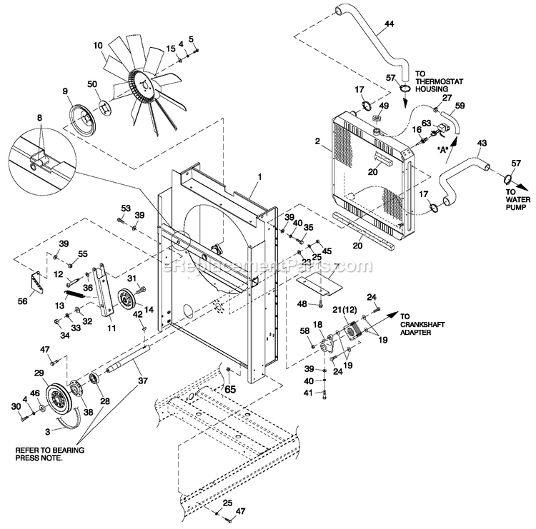 Generac CT03624GNAX (2310V40015)(2010) Obs 2.4 120/208 3p Ng Alum C -06-07 Generator C2 Cooling Sytem And Fan Drive (1) Diagram