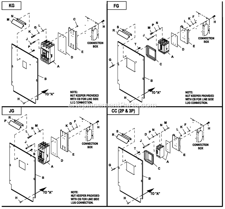 Generac CT03624GNAX (2310V40015)(2010) Obs 2.4 120/208 3p Ng Alum C -06-07 Generator Conbox C2 Cpl (2) Diagram