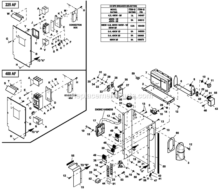 Generac CT03624JNAX (4610V40394)(2010) Obs 2.4 120/240 3p Ng Alum C -11-10 Generator Conbox C2 Cpl (1) Diagram
