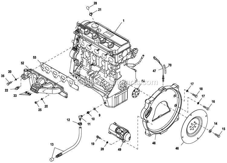 Generac CT03624JNAX (4610V40394)(2010) Obs 2.4 120/240 3p Ng Alum C -11-10 Generator Engine Common Prt 2.4l G2 Turbo 36k (1) Diagram