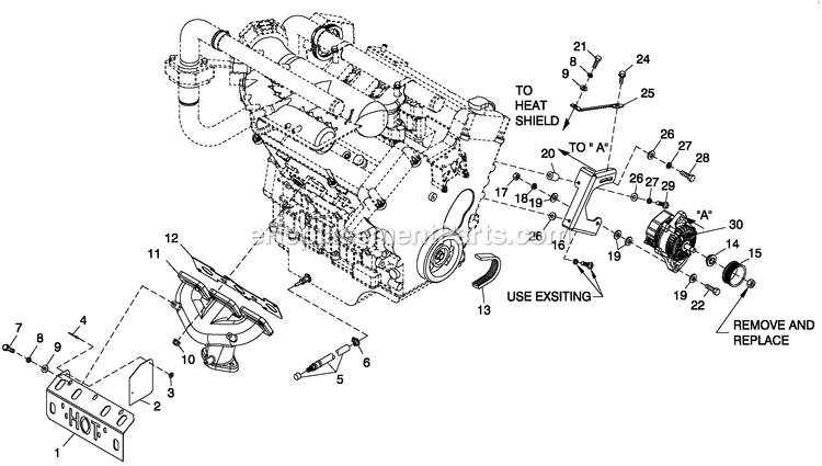 Generac CT06030ANAN (1808V27725 - 3806V20150)(2008) Obs 3.0 120/240 1p Ng Al Car -04-25 Generator - Liquid Cooled Engine Common Parts 3.0l G3 R/H Side Diagram