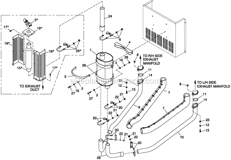 Generac CT06030ANAN (1808V27725 - 3806V20150)(2008) Obs 3.0 120/240 1p Ng Al Car -04-25 Generator - Liquid Cooled Muffler Exhaust Cpl 50kw Diagram