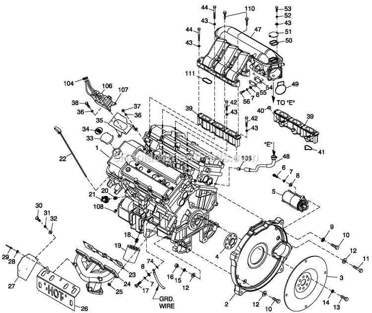 Generac CT06030ANSN (0508V27088)(2008) Obs 3.0 120/240 1p Ng Stl Car -02-04 Generator - Liquid Cooled Engine Common Parts 3.0l G3 Ls Diagram