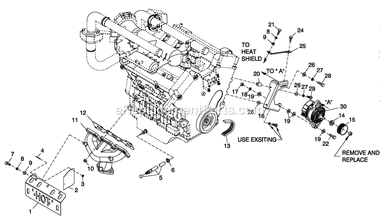 Generac CT06030ANSN (0508V27088)(2008) Obs 3.0 120/240 1p Ng Stl Car -02-04 Generator - Liquid Cooled Ev Engine Common Parts 3.0l G3 R/H Diagram