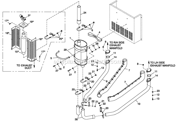 Generac CT06030ANSN (0508V27088)(2008) Obs 3.0 120/240 1p Ng Stl Car -02-04 Generator - Liquid Cooled Muffler Exhaust Cpl 50kw Diagram