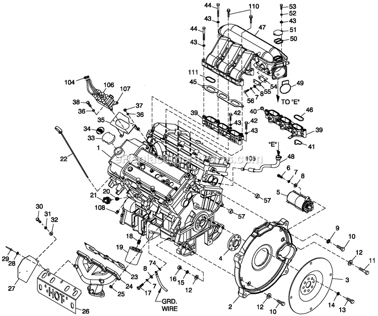 Generac CT06030AVSN (2107V23778 - 4607V25344)(2007) Obs 3.0 120/240 1p Vp Stl Car -11-02 Generator - Liquid Cooled Engine Common Parts 3.0l G14 Diagram