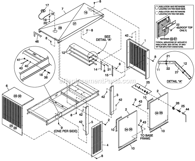 Generac CT07068ANAN (3009V36817)(2009) Obs 70kw 6.8 120/240 1p Ng Al -07-21 Generator - Liquid Cooled Enclosure C3 Pvt Lbl Diagram