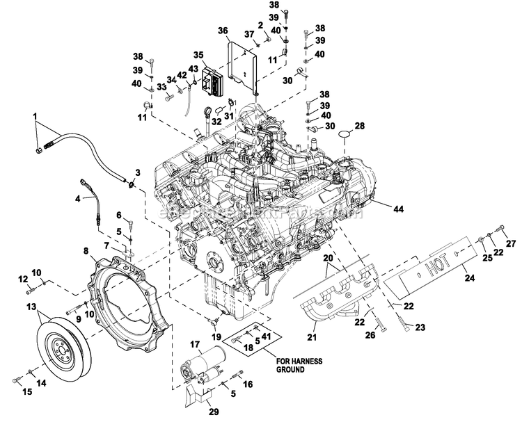 Generac CT08046ANSN (3508V29534)(2008) Obs 80kw 4.6 120/240 1p Ng Stl -08-28 Generator - Liquid Cooled Engine Common Parts Rh 4.6l G3 Diagram