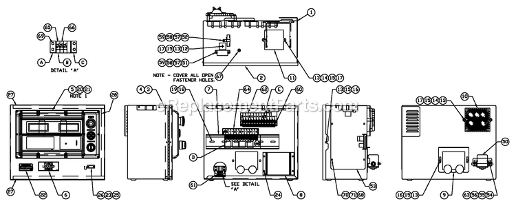 Generac CT13068ANAN (4706V21450)(2006) Obs 130kw 6.8 120/240 1p Ng Al -12-05 Generator - Liquid Cooled Av H-Panel 2a Battc 12v Diagram