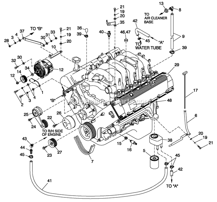Generac CT13068AVSY (0410V38755)(2010) Obs 130kw 6.8 A-V 1p Vp Stc -01-25 Generator - Liquid Cooled Engine Common Parts L/H Side Emissions Diagram
