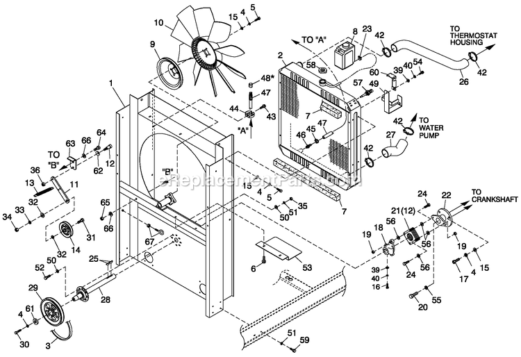 Generac CT15068AVSN (0208V26024)(2008) Obs 150kw 6.8 120/240 1p Vp St -01-17 Generator - Liquid Cooled Ev Cooling Sys And Fan Drive Diagram