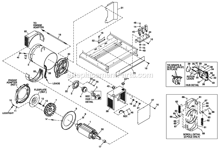 Generac CT15068AVSN (0208V26024)(2008) Obs 150kw 6.8 120/240 1p Vp St -01-17 Generator - Liquid Cooled Ev Cpl Alternator Brushless Diagram