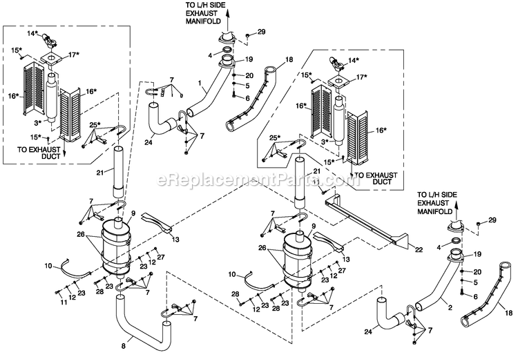 Generac CT15068GNSN (2408V28069)(2008) Obs 150kw 6.8 120/208 3p Ng St -06-11 Generator Muffler 5.4l/6.8l Cpl Exhaust C5 Diagram