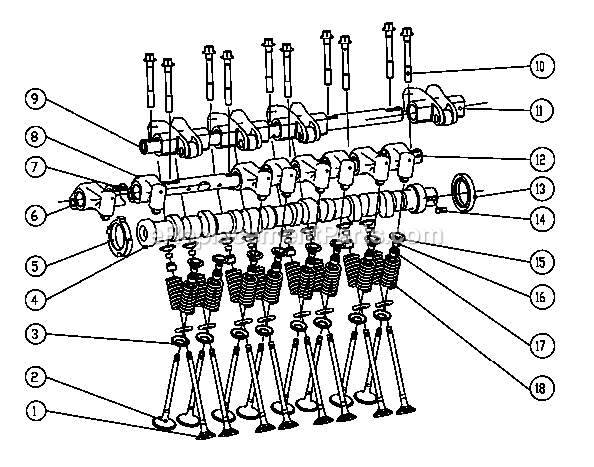 Generac EG02515GNSX (3000034515)(2016) 25kw 1.5l 120/208 3p Ng Stl -01-21 Generator Gas Engine Valve Train Assembly Diagram