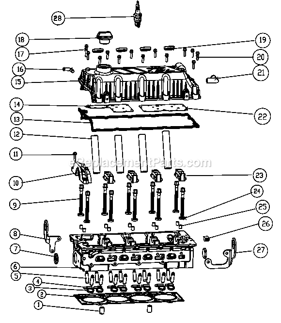 Generac EG02515GNSX (3000034515)(2016) 25kw 1.5l 120/208 3p Ng Stl -01-21 Generator Gas Engine Cylinder Head Assembly Diagram