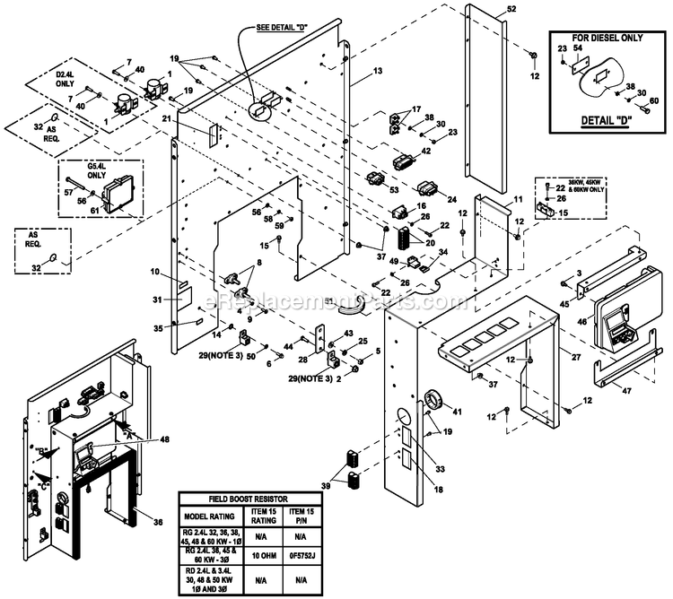 Generac EG04524GNSX (9587709 - 9675836)(2015) 45kw 2.4l 120/208 3p Ng Stl -04-23 Generator Ev Connection Box C2 Cpl (1) Diagram