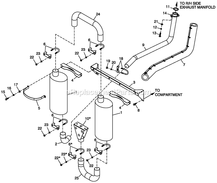Generac ET04524ANSX (7143448 - 9277352)(2014) 45kw 2.4l 120/240 1p Ng St -10-30 Generator - Liquid Cooled Muffler Exhaust Diagram