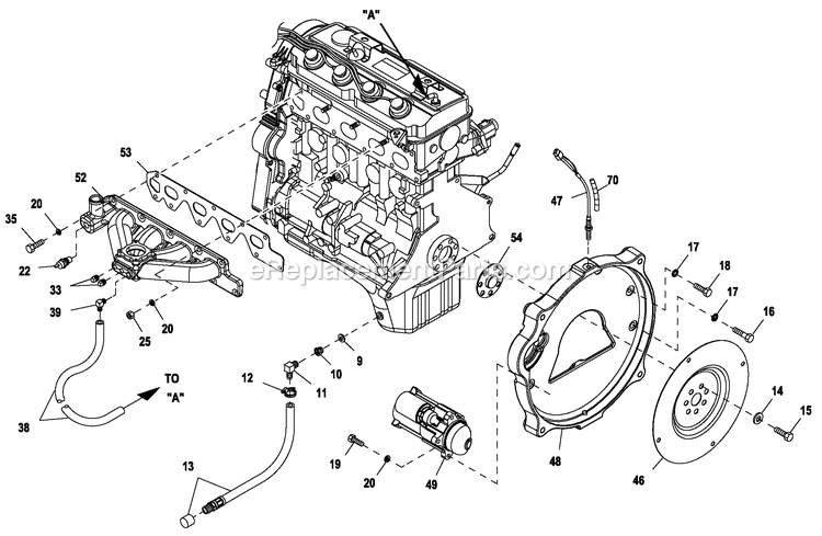 Generac ET04524GNSC (6477884 - 6633227)(2011) Obs 45kw 2.4 120/208 3p Ng St -09-30 Generator Engine Common Prt 2.4l G2 45kw (1) Diagram