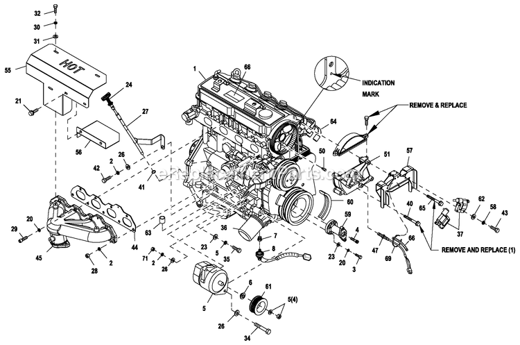 Generac ET04524GNSC (6477884 - 6633227)(2011) Obs 45kw 2.4 120/208 3p Ng St -09-30 Generator Engine Common Prt 2.4l G2 45kw (2) Diagram