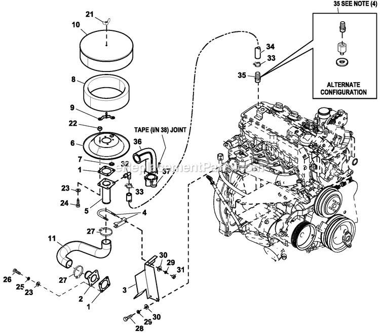 Generac ET06024KNSX (5959464 - 6152116)(2010) Obs 60kw 2.4 277/480 3p Ng St -10-27 Generator Ev Air Cleaner 2.4l G2 Turbo Diagram