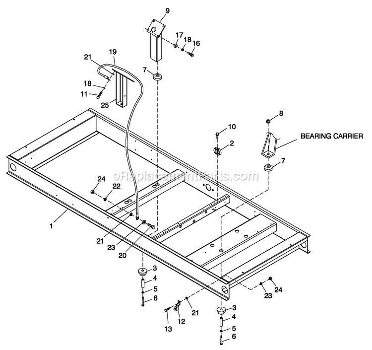 Generac ET07068ANAN (5713896 - 5713897)(2009) Obs 70kw 6.8 120/240 1p Ng Al -11-19 Generator - Liquid Cooled Mounting Base Cpl C3 Diagram