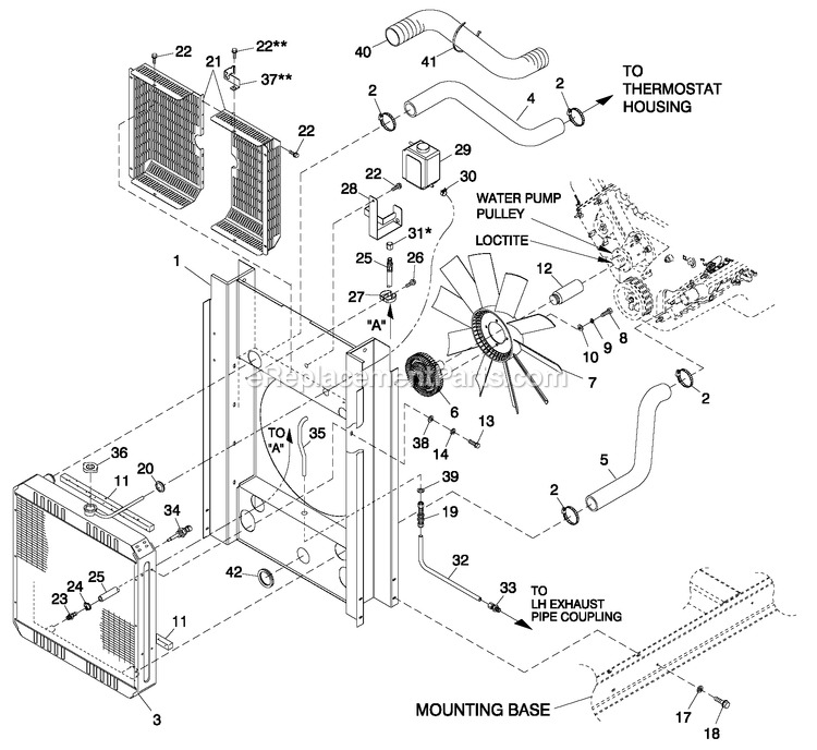 Generac ET07068ANAN (6079276)(2010) Obs 70kw 6.8 120/240 1p Ng Al -08-18 Generator - Liquid Cooled C3 Cooling Systerm And Fan Drive Diagram