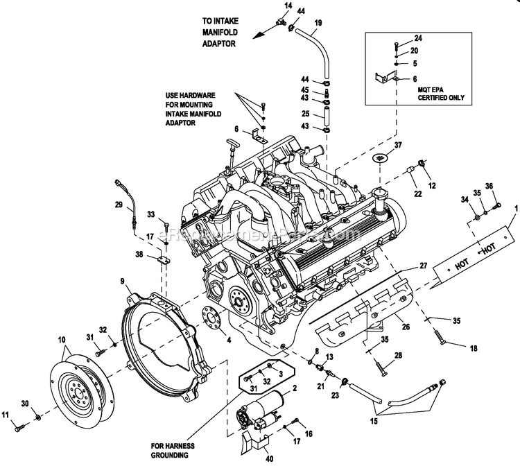 Generac ET07068ANAX (7378732 - 9129193)(2014) 70kw 6.8 120/240 1p Ng Al -08-08 Generator - Liquid Cooled Ev Engine Common Parts R/H 6.8 Diagram