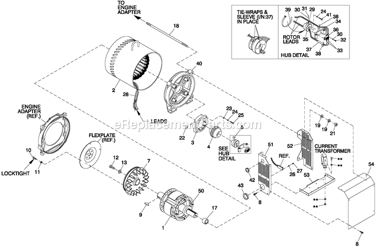 Generac ET07068AVAX (6711986)(2011) 70kw 6.8 120/240 1p Lp Al -11-16 Generator - Liquid Cooled Cpl Alternator Brushless 70kw 4-Pole Diagram