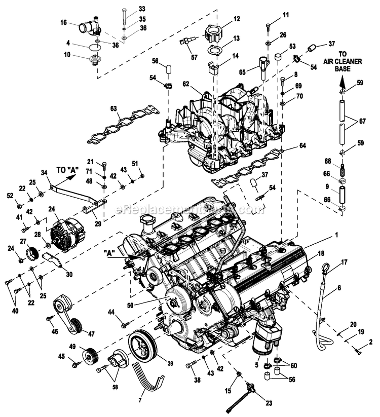 Generac ET08054JVAX (9720704)(2015) 80kw 5.4 120/240 3p Lp Al -06-09 Generator Ev Engine Common Parts 5.4l C5 (2) Diagram